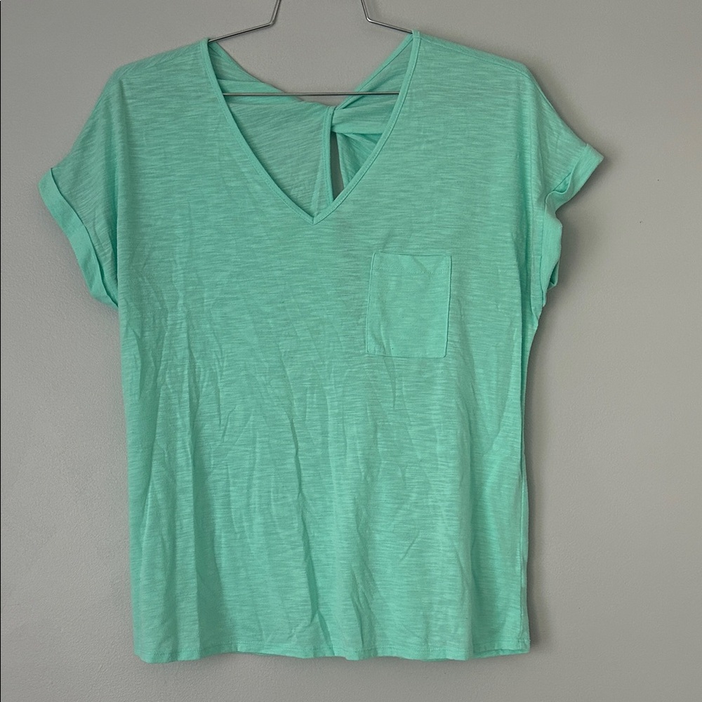 Mint Green V-Neck Women's Top